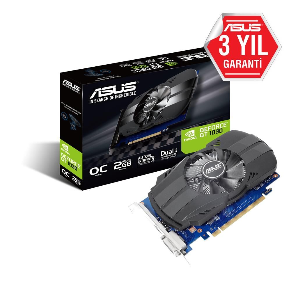 Asus 2Gb PH-GT1030-O2G Gddr5 6008Mhz 64-Bit Dvı-Hdmı (PH-GT1030-O2G) Ekran Kartı