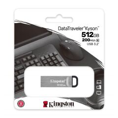 Kingston DTKN-512GB 512GB DataTraveler Kyson 200MB-s Metal USB 3.2 Gen 1 Flash Bellek