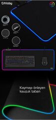 Frisby FMP-7055RGB  Kumaş Oyun Mouse Pad (RGB)(800 x 300 x 4 mm)12 Aydınlatma Modu Su Geçirmez