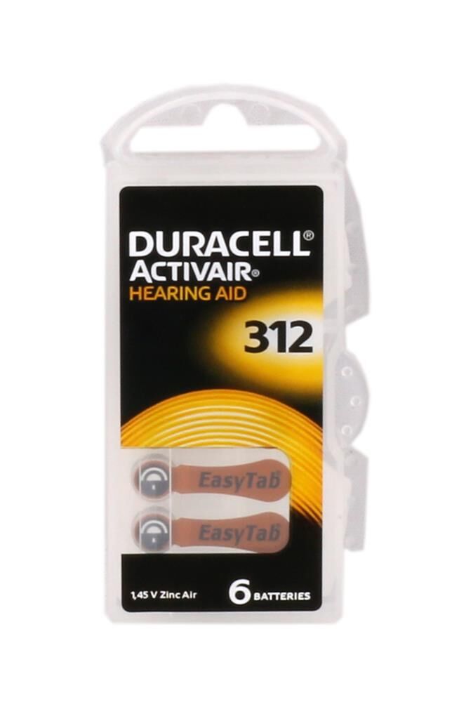 Duracell 312 Numara Düğme Kulaklık Pili İşitme Cihazı İçin 6'lı Paket