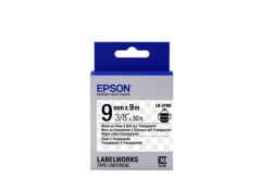 Epson LK-3TBN ŞEFFAF ÜZERİNE SİYAH -NORMAL YAPIŞKAN 9MM 9Metre Etiket