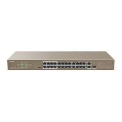 Tenda TEF1126P-24-250W 24 Port Poe+ 10-100 Switch Çelik Kasa Rack Mount