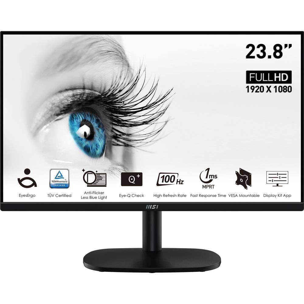 Msi 23.8'' Pro MP245V 1920X1080 (Fhd) 16:9 Flat Va 100Hz 1Ms Adaptıve-Sync Monitör