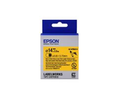 Epson LK-6YBA14 Isıyla Daralan Siyah Üzeri Sarı 14MM 2,5Metre Etiket