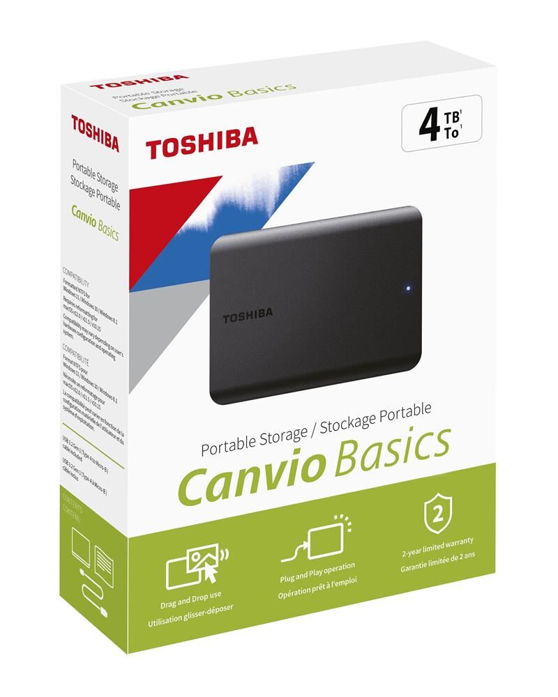 Toshiba 4TB Canvio Basic 2.5'' Gen1 USB 3.2 Harici Harddisk (HDTB540EK3CA)