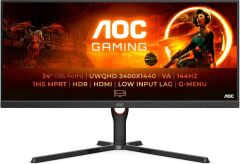 Aoc 34'' U34G3XM-EU 1ms 144Hz 3440x1440 UWQHD FreeSync VA Çerçevesiz Gaming Monitör