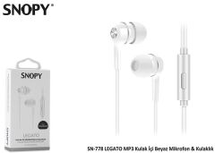 Snopy SN-778 Legato Beyaz Mp3 Kulak İçi Kulaklık