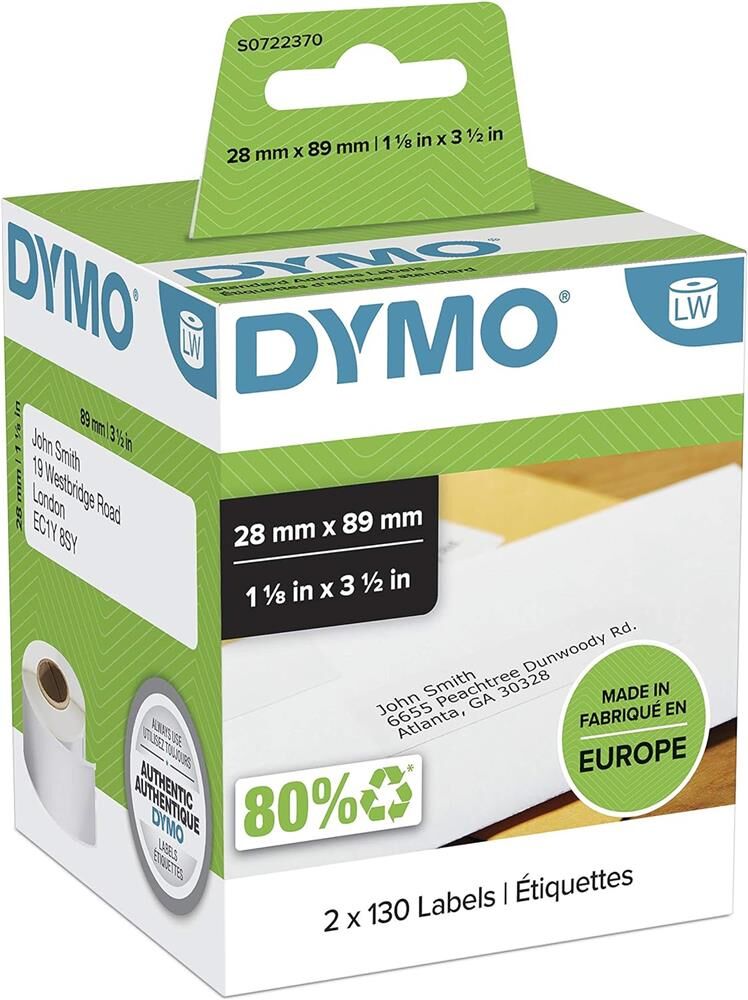 DYMO S0722370 LW Adres Etiketi, 260 etiket 89 x 28 mm (99010)