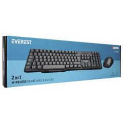 Everest KM-6852 Siyah Usb Kablosuz Combo Q Standart Klavye + Mouse Set