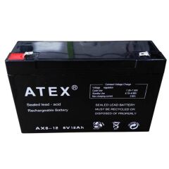 Atex AX-6V 12AH Bakımsız Kuru Akü