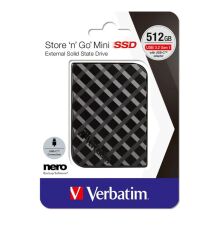 Verbatim 512GB Store N Go Mini USB 3.2  Black Taşınabilir Harici Ssd Disk