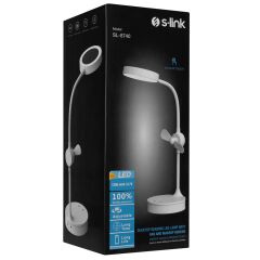 S-link SL-8740 Masa Üstü Ledli Fanlı - Aynalı Makyaj ve Okuma Lambası