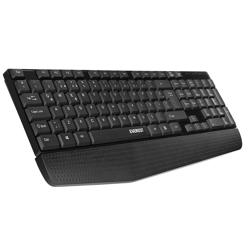 Everest KB-951U Siyah USB Bilek Destekli Q Standart Ofis Klavye