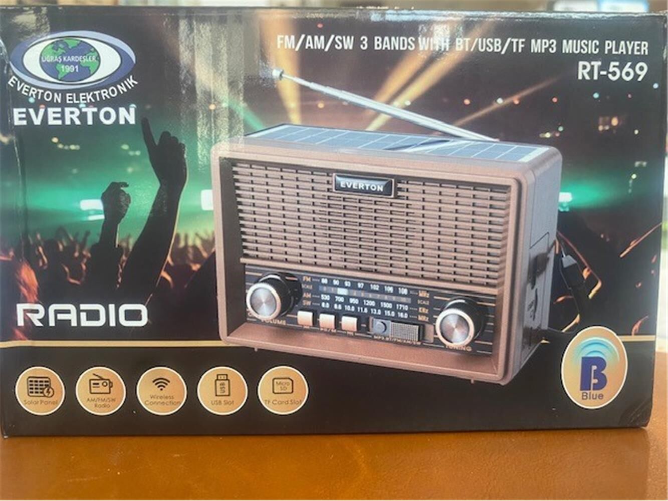 Everton Rt-659  Bluetooth Fm-Usb-Tf-Aux Şarjlı Nostaljik Radyo