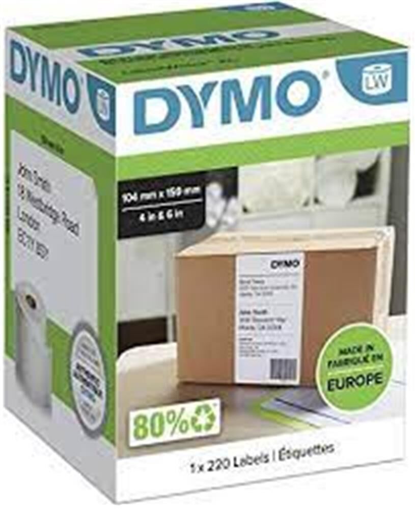 DYMO S0904980 LW 4XL Ekstra Geniş Sevkiyat Etiketi, 220 etiket-pkt 104x159 mm