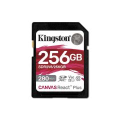 Kingston SDR2V6-256GB Canvas React Plus SDXC UHS-II 280R-150W U3 V60 for Full HD-4K SD Hafıza Kartı