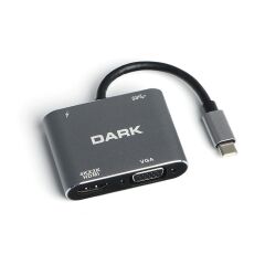 Dark DK AC U31XHDV  USB 3.1 Type-C' den 4K UHD HDMI & VGA Dönüştürücü Adaptör