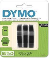 DYMO S0847730 Kabartma Şerit Rhino  9 mmx3 mt 3lü Siyah Şerit