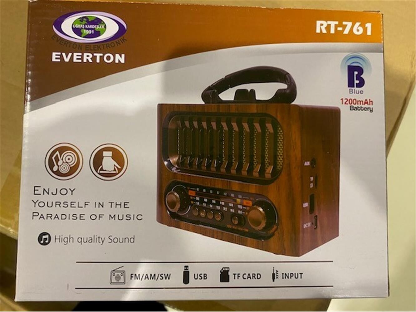 Everton Rt-761 -Usb-Tf-Am-Fm-Sw-Blue-Connect-Tws-Usb Şarj Nostaljik Radyo