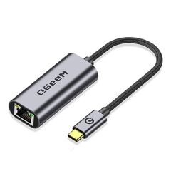 Qgeem QG-UA05 USB Type-C to RJ45 Gigabit Ethernet Dönüştürücü Çoklayıcı Adaptör