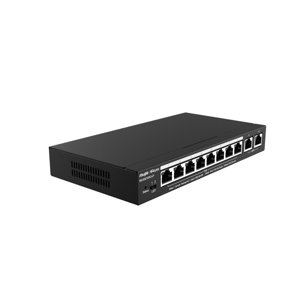 Ruijie-Reyee RG-ES210GC-LP 8 Port Poe+ 10-100-1000 + 2 Port 10-100-1000 Uplink Yönetilebilir Switch