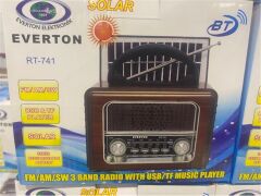 Everton Rt-741 Bluetooth -Fm-Am-Sw-Usb-Tf Card-Aux Nostaljik Radyo