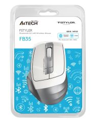 A4 Tech Fb35 Beyaz Bluetooth+2.4G Nano Kablosuz Optik 2000 Dpi Mouse