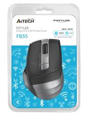 A4 Tech Fb35 Gri Bluetooth+2.4G Nano Kablosuz Optik 2000 Dpi Mouse