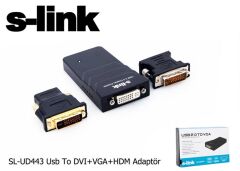 S-link SL-UD443 Usb To DVI+VGA Adaptör