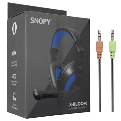 Snopy SN-633 X-BLOOM Siyah-Mavi Kulak Üstü Gaming Oyuncu Mikrofonlu Kulaklık