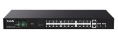 Tenda TEG1128P-24-410W 24 Port Poe+ 10-100-1000 2 Port SFP 2 Port Uplink Switch Çelik Kasa