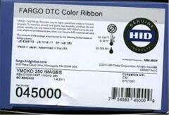 Fargo 045000 DTC1000-DTC1250e YMCKO Renkli Ribbon Tek Yüze 250 Renkli Baskı