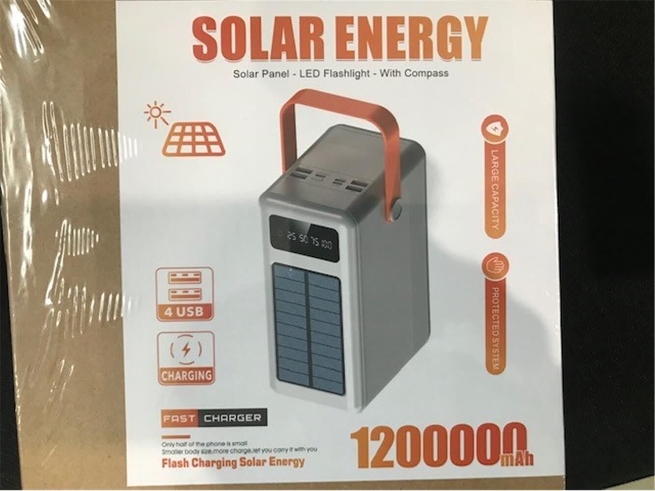 Solar Energy Nf107 120.000 Mah Powerbank 4Usb Güneş Enerji Panelli Digital Gösterge