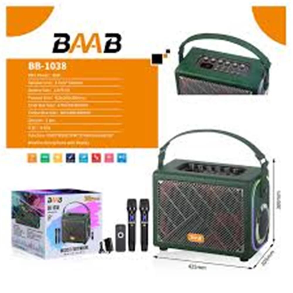 BB1038 Bluetooth Usb-Tf-Bt-Fm-Aux 8'' 1500w Speaker